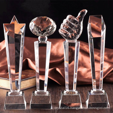 Popular K9 Crystal Glass Trophy Craft for Souvenir